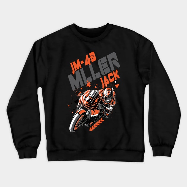 Jack Miller 43 Superbike Motorcycle Racer MotoGP Crewneck Sweatshirt by CGD